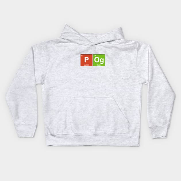 POG - Gamer Emote Meme - Periodic Table Design Kids Hoodie by BigBrainMerch